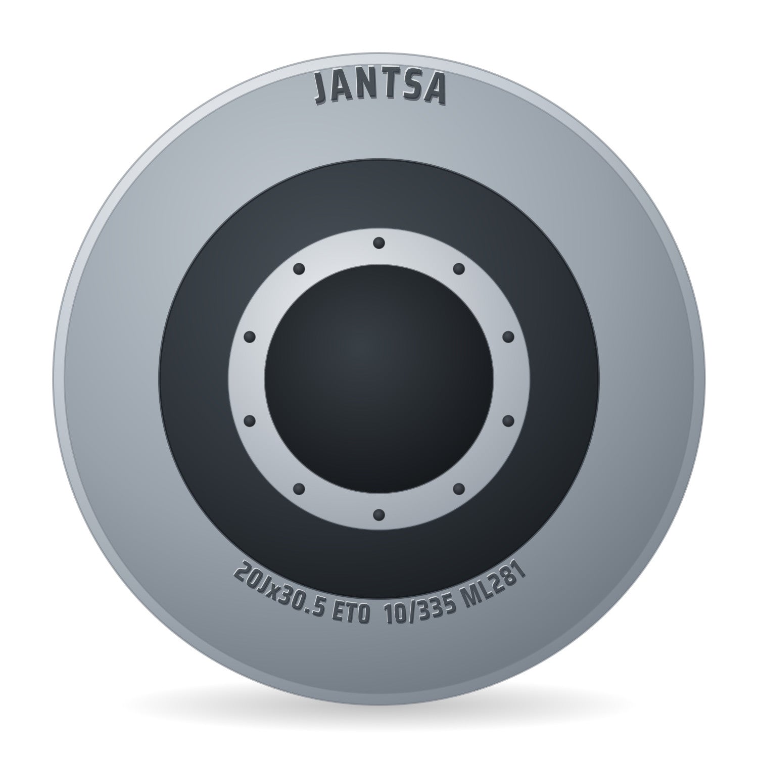 Jantsa Stahlfelge 20.00x30.5 Zoll 10/335/281 ET0 200316 A3 Silber