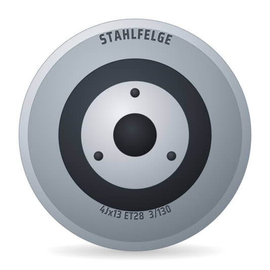 Stahlfelge 1978-93 Silber Renault 4 Classic Felge 4x13 Zoll ET28 LK 3x130