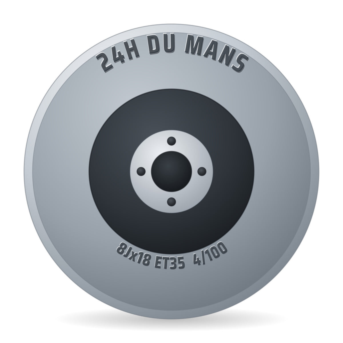 24H DU Mans Mulsanne Schwarz Satiniert Rand Poliert Felge 8x18 Zoll ET35 LK 4x100