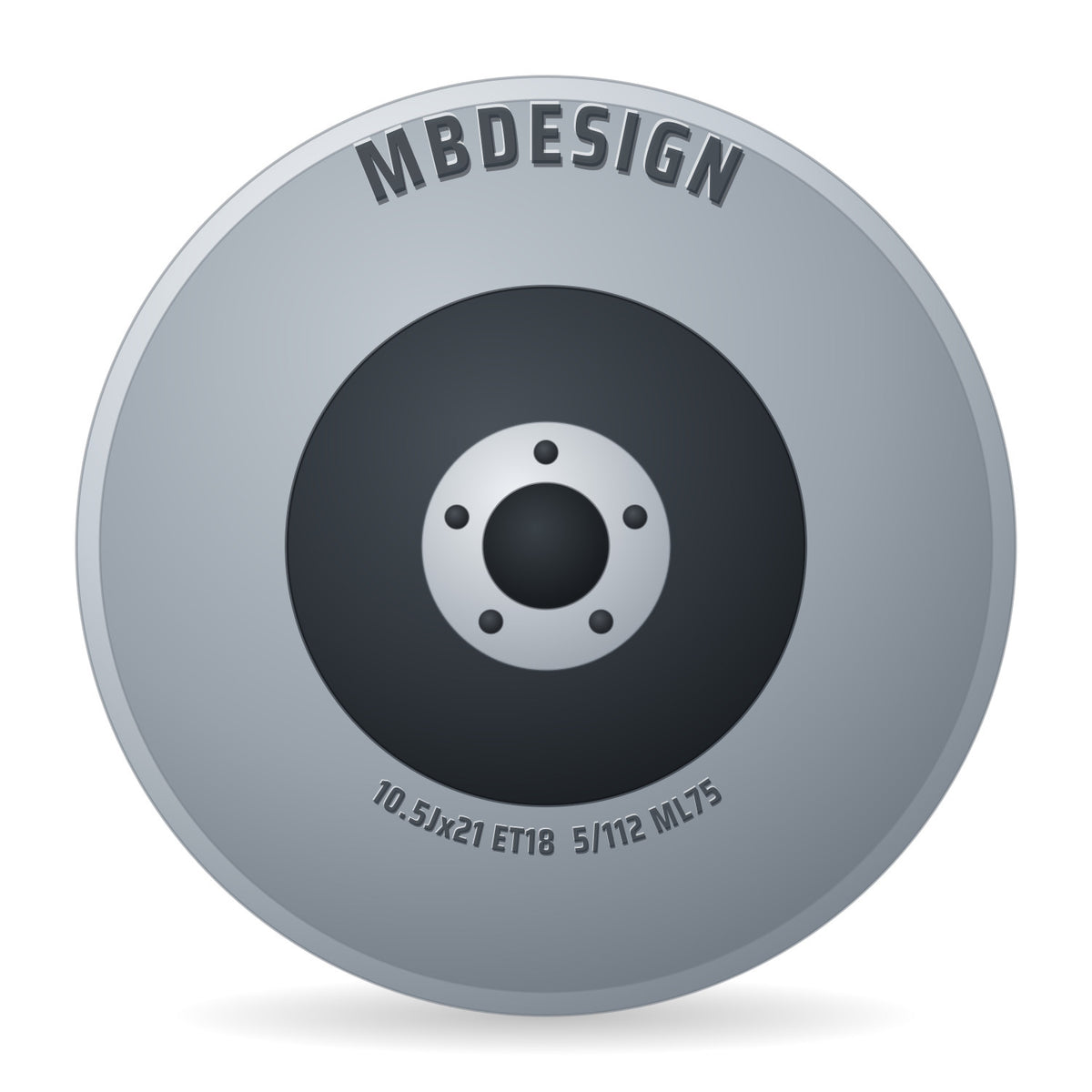 Mbdesign KV1 S grau glänzend Alufelge 10.5x21 Zoll ET18 LK 5x112 ML75