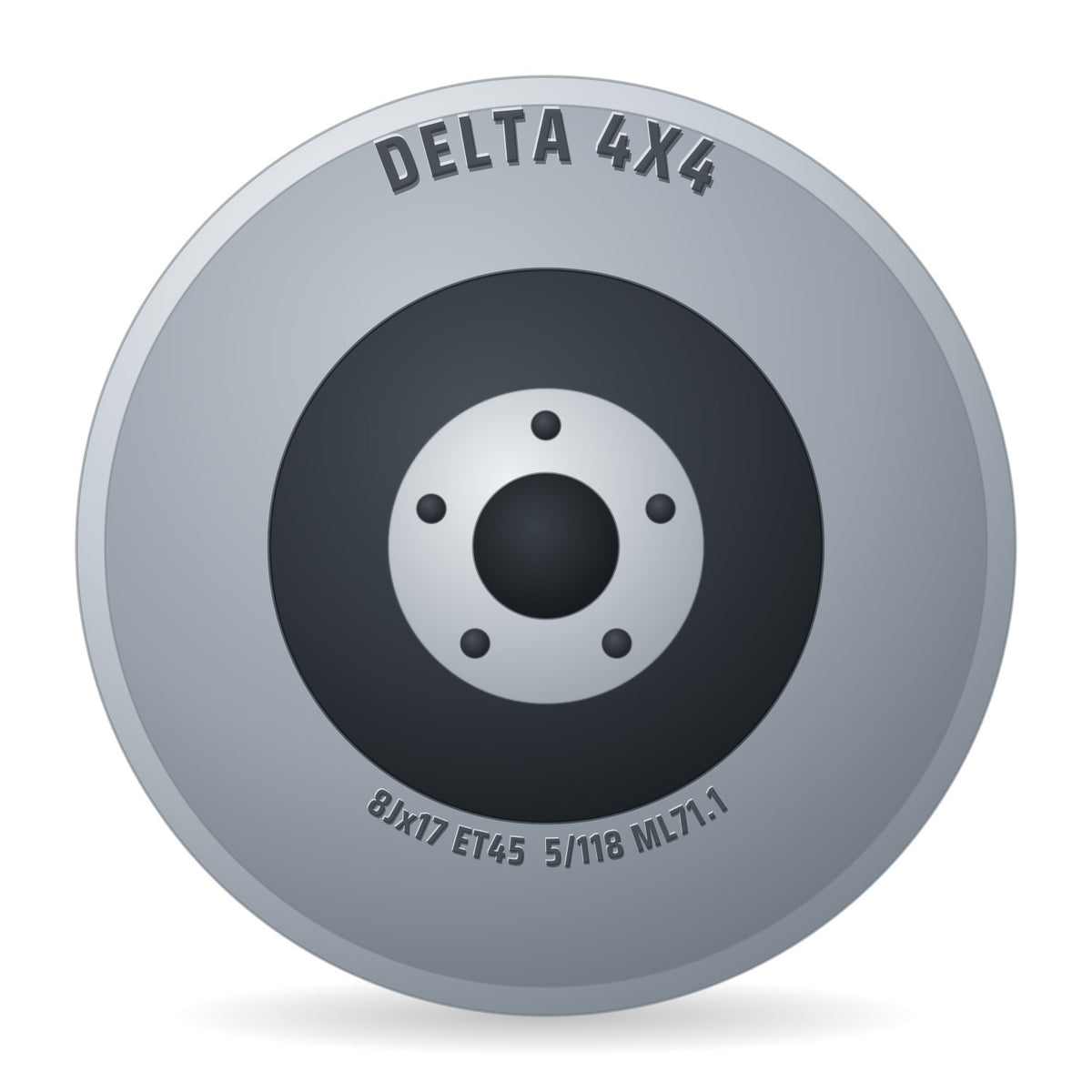 DELTA 4x4 Klassik B Black - Schwarz Matt Felge 8x17 Zoll ET45 LK 5x118 ML71.1