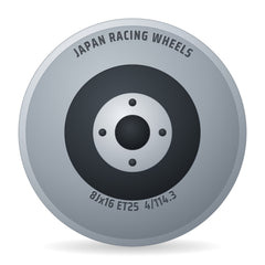 Japan Racing Wheels JR11 gloss black Felge 8x16 Zoll ET25 LK 4x114.3