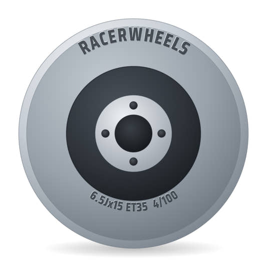 RacerWheels Rocket Schwarz Glänzend Verblendung Poliert Racer Felge 6.5x15 Zoll ET35 LK 4x100