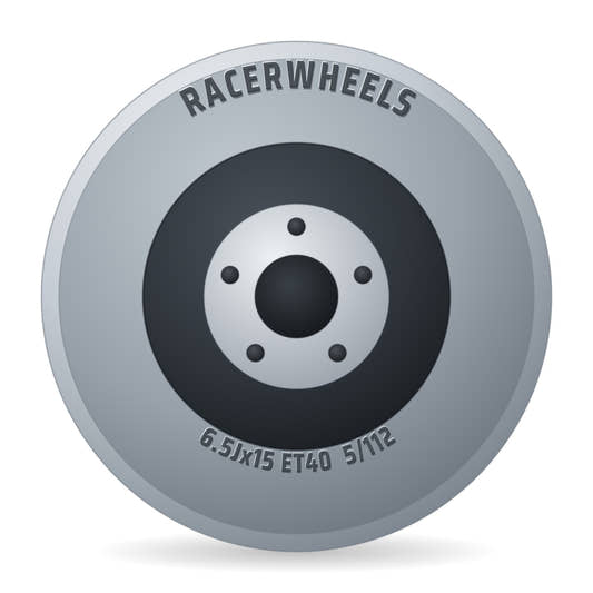 RacerWheels Matrix Schwarz Glänzend Verblendung Poliert Racer Felge 6.5x15 Zoll ET40 LK 5x112
