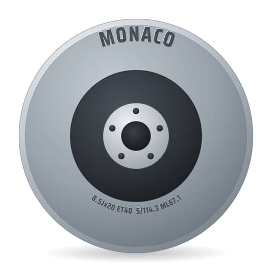 Monaco GP12 gloss black Felge 8.5x20 Zoll ET40 LK 5x114.3 ML67.1