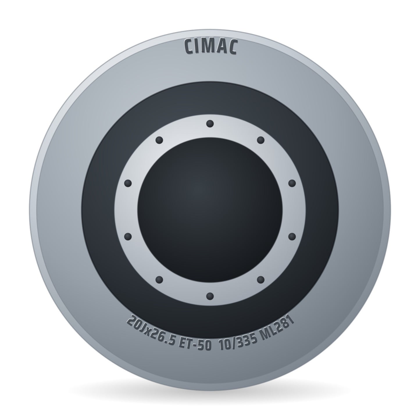 Cimac Stahlfelge 20.00x26.5 Zoll 10/335/281 ET-50 A2652086B A3 Silber RAL9006 INKL. VENTILPROTEKTOR