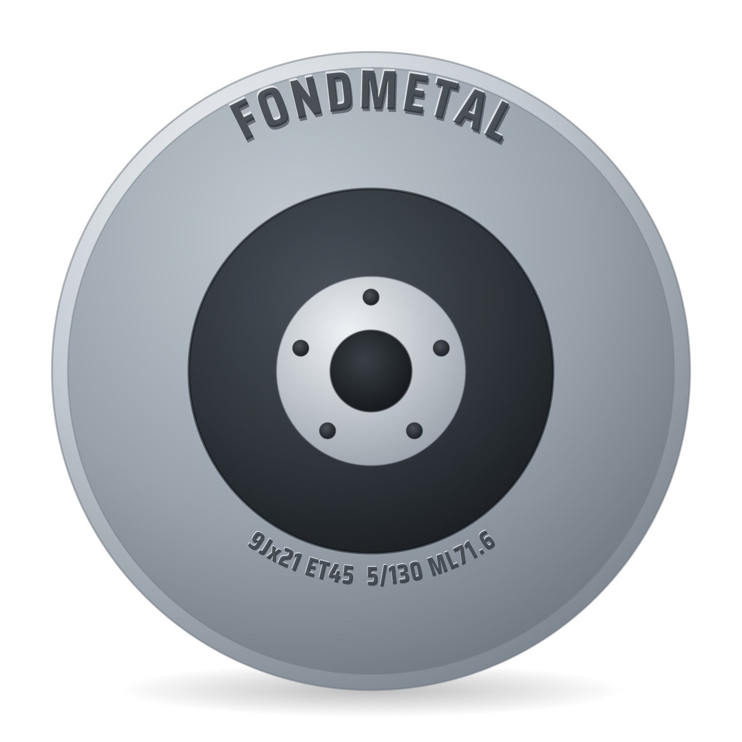 Fondmetal E-Joule glossy titanium machined Alufelge 9x21 Zoll ET45 LK 5x130 ML71.6