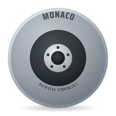 Monaco GPX gloss black Felge 8x19 Zoll ET45 LK 5x108 ML70.1