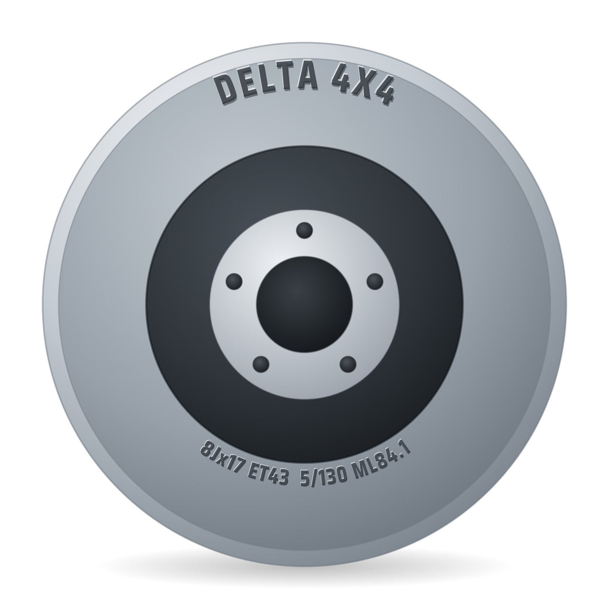 DELTA 4x4 Klassik_B 43 schwarz matt Felge 8x17 Zoll ET43 LK 5x130 ML84.1