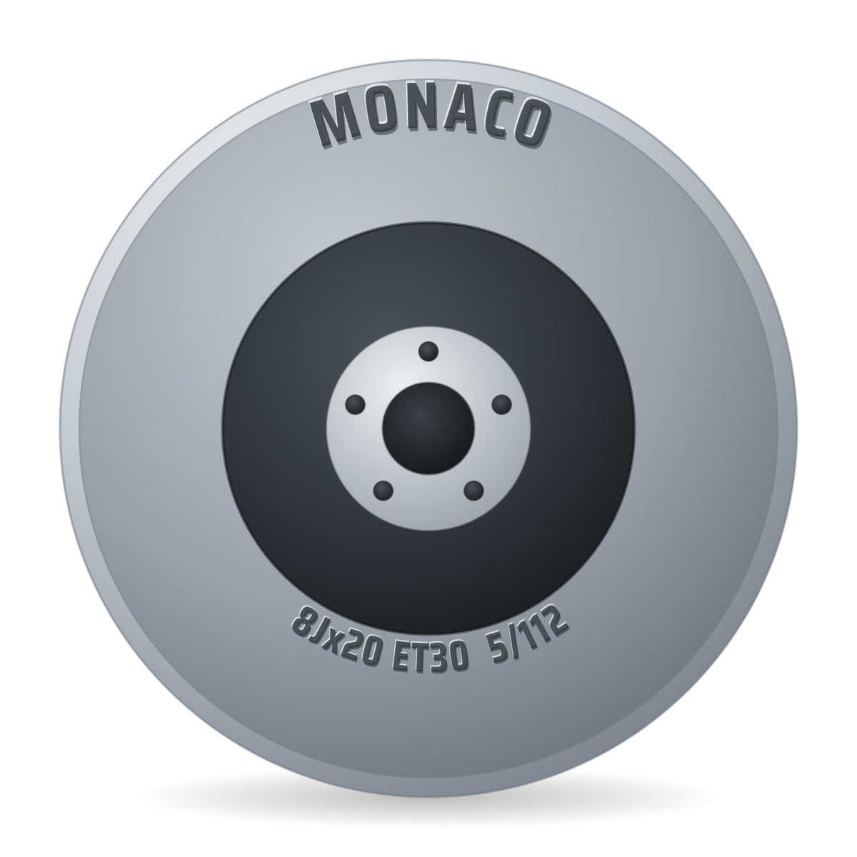 Monaco GPX Schwarz Glanz Felge 8x20 Zoll ET30 LK 5x112