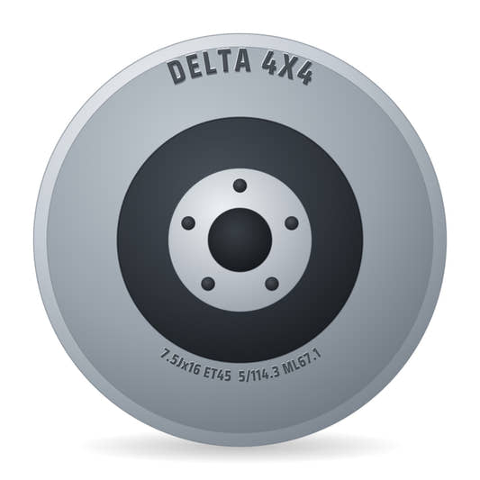 DELTA 4x4 WP 5 schwarz matt Felge 7.5x16 Zoll ET45 LK 5x114.3 ML67.1