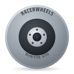 RacerWheels ZR Schwarz Glänzend Verblendung Poliert Racer Felge 8x18 Zoll ET30 LK 5x112