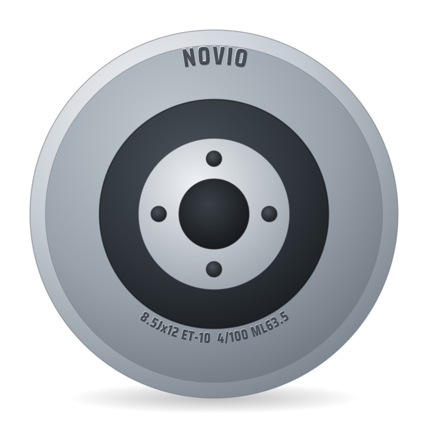 Novio Komplettrad 24x12.00-12 Turf Trac R/S 6PR auf Felge 8.50x12 4/100/63,5 ET-10 Stahl Grau