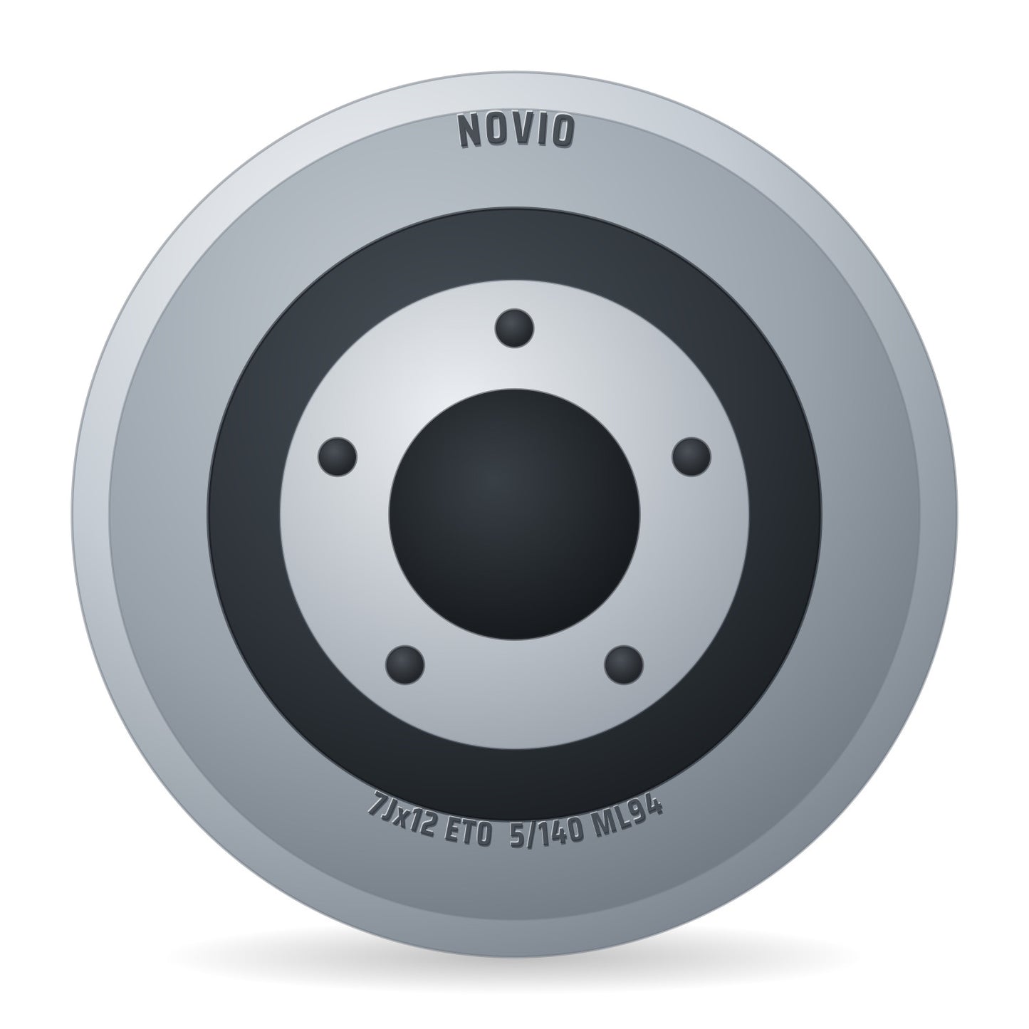 Novio Komplettrad 23x10.50-12 HF-255 4PR auf Felge 7.00x12 5/140/94 ET0 Stahl Grau links
