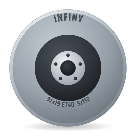 Infiny Spike Schwarz Glänzend Oberfläche Poliert Schwarz Felge 9x19 Zoll ET40 LK 5x112