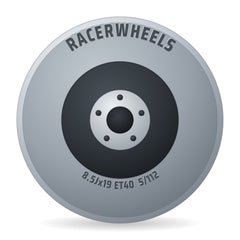RacerWheels ZR Schwarz Glänzend Verblendung Poliert Racer Felge 8.5x19 Zoll ET40 LK 5x112