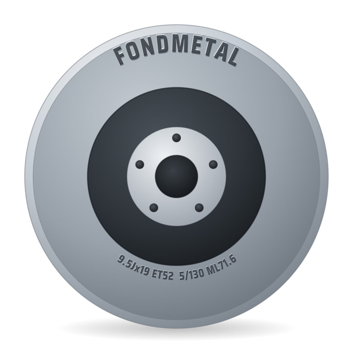 Fondmetal 9RR glossy titanium Alufelge 9.5x19 Zoll ET52 LK 5x130 ML71.6