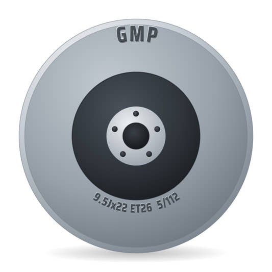 GMP Titan Schwarz Poliert Felge 9.5x22 Zoll ET26 LK 5x112