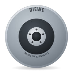Diewe Dominar silver Alufelge 8x18 Zoll ET47 LK 5x108 ML73.1