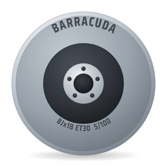 Barracuda Summa matt black Felge 8x18 Zoll ET30 LK 5x100