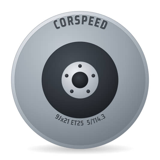 Corspeed Deville Silver Brushed Surface Felge 9x21 Zoll ET25 LK 5x114.3