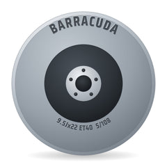 Barracuda Project Two Silver Brushed Undercut Trim Rot Felge 9.5x22 Zoll ET40 LK 5x108