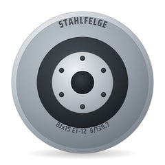 Stahlfelge Smoothie Rot Glanz Classic Felge 8x15 Zoll ET-12 LK 6x139.7
