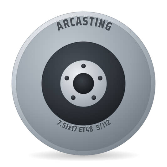 Arcasting Canova Glossy Anthracite Felge 7.5x17 Zoll ET48 LK 5x112
