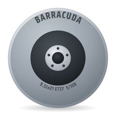 Barracuda Razzer Mattblack Undercut Trimline Blau Pure Sports Gefräst Felge 9.5x21 Zoll ET37 LK 5x108