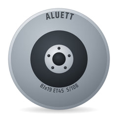Aluett 88 Silber Felge 8x19 Zoll ET45 LK 5x108