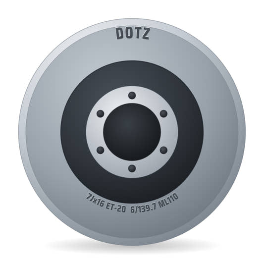 Dotz Orpds-20 Felge: Extreme Silver LK: 7x16 Zoll ET-20 LK 6x139.7 ML110