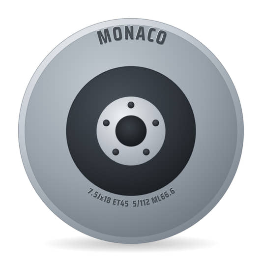 Monaco GP14 gloss black polished Felge 7.5x18 Zoll ET45 LK 5x112 ML66.6