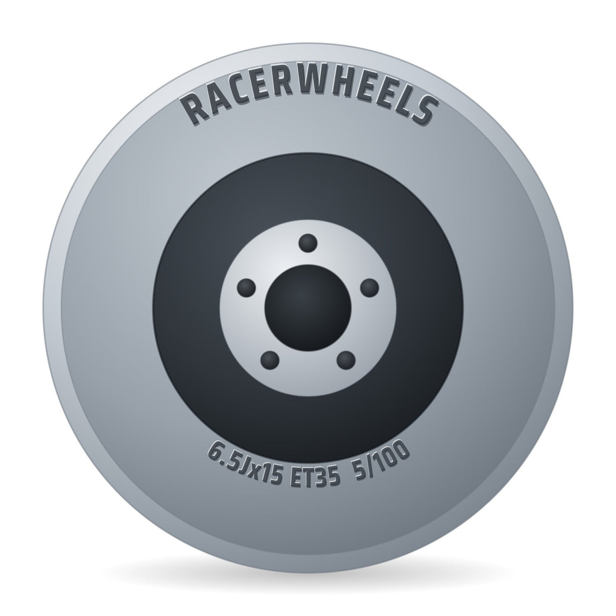RacerWheels Matrix Schwarz Glänzend Verblendung Poliert Racer Felge 6.5x15 Zoll ET35 LK 5x100