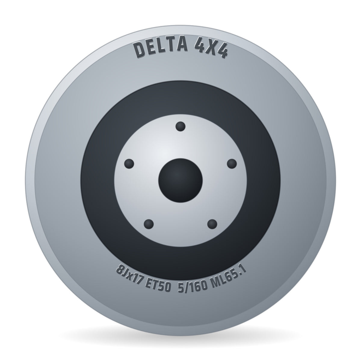 DELTA 4x4 Klassik B Black - Schwarz Matt Felge 8x17 Zoll ET50 LK 5x160 ML65.1