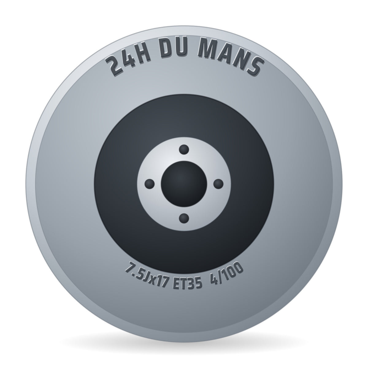 24H DU Mans GP1 Schwarz Satiniert Verblendung Poliert Felge 7.5x17 Zoll ET35 LK 4x100
