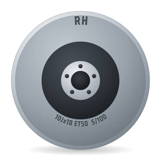RH Alurad AL CUP 64.1 Silber/horn Hochgl.pol. Felge 10x18 Zoll ET50 LK 5x100