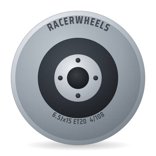 RacerWheels Artic EVO Grau Verblendung Poliert Racer Felge 6.5x15 Zoll ET20 LK 4x108