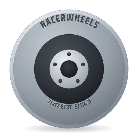RacerWheels Wave Light Schwarz Verblendung Poliert Racer Felge 7x17 Zoll ET37 LK 5x114.3
