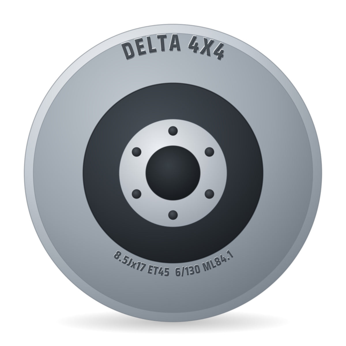 DELTA 4x4 Hanma 5 schwarz matt Felge 8.5x17 Zoll ET45 LK 6x130 ML84.1