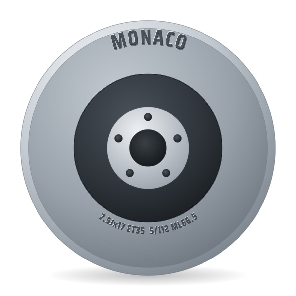 Monaco RR8M black glossy wintertauglich Felge 7.5x17 Zoll ET35 LK 5x112 ML66.5
