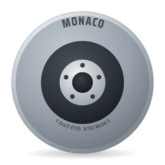 Monaco RR8M black glossy wintertauglich Felge 7.5x17 Zoll ET35 LK 5x112 ML66.5