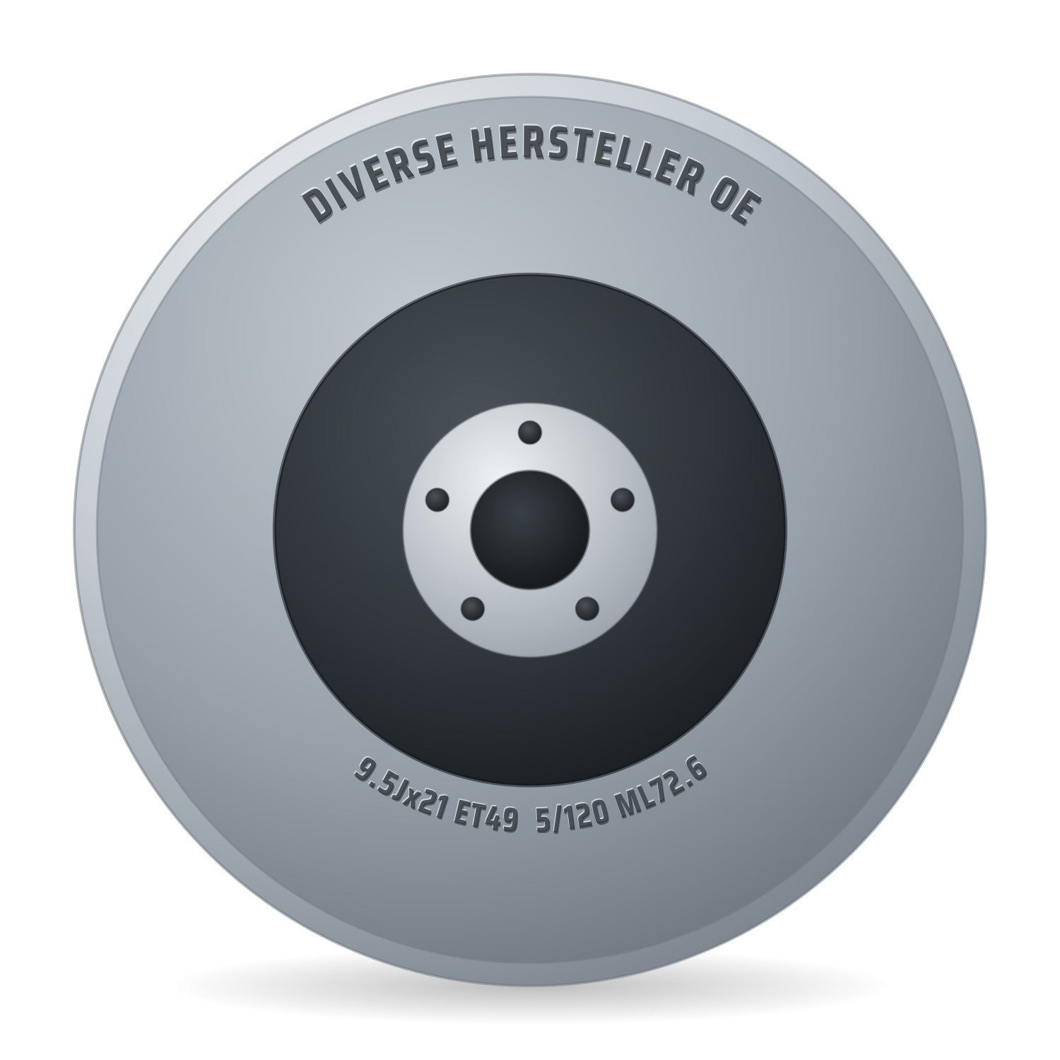 Diverse Hersteller OE Land Rover Range Rover silber (DEMO) Alufelge 9.5x21 Zoll ET49 LK 5x120 ML72.6