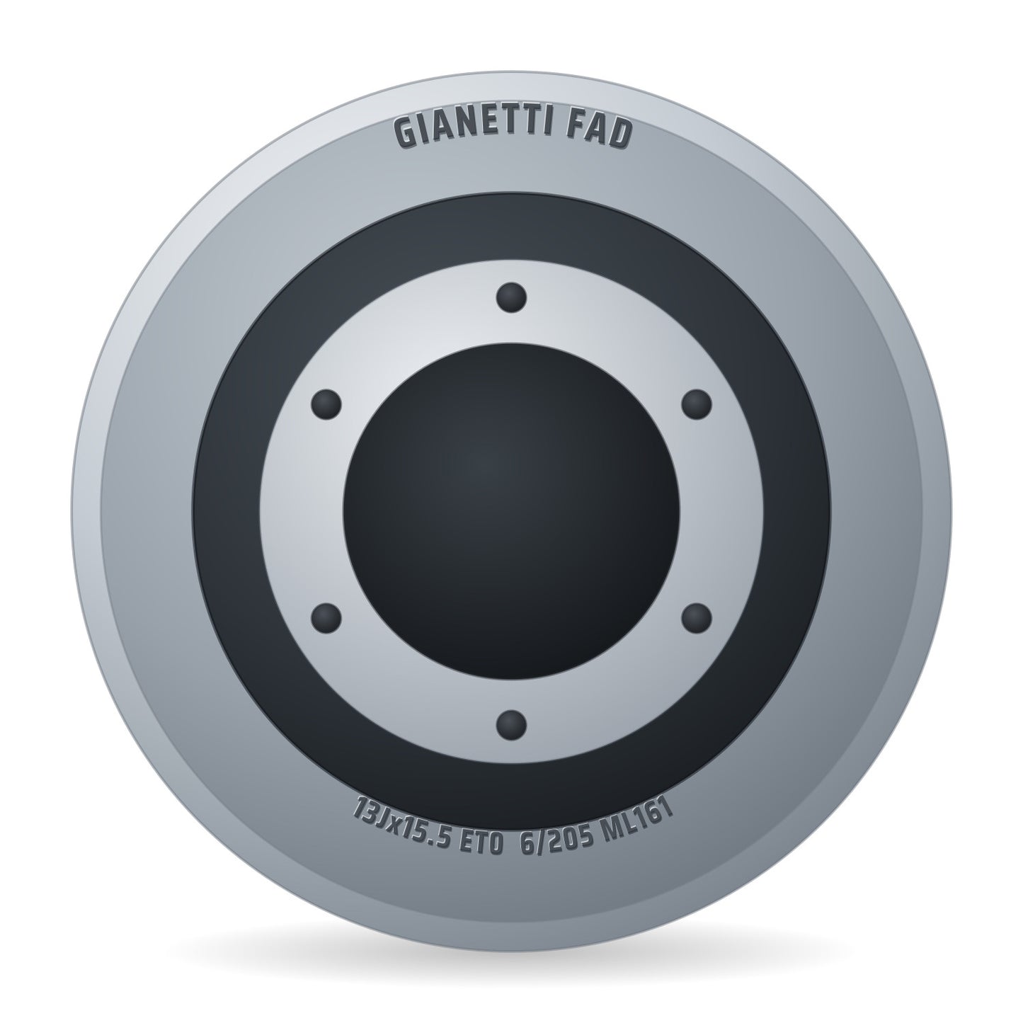 Gianetti FAD Stahlfelge 13.00x15.5 Zoll 6/205/161 ET0 32010304 E2 BZ ALV Silber RAL9006