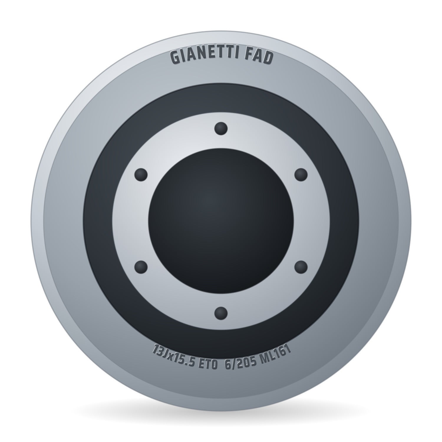 Gianetti FAD Stahlfelge 13.00x15.5 Zoll 6/205/161 ET0 32010304 E2 BZ ALV Silber RAL9006