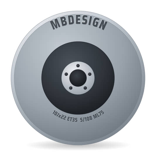Mbdesign KV1 silber glänzend Alufelge 10x22 Zoll ET35 LK 5x108 ML75