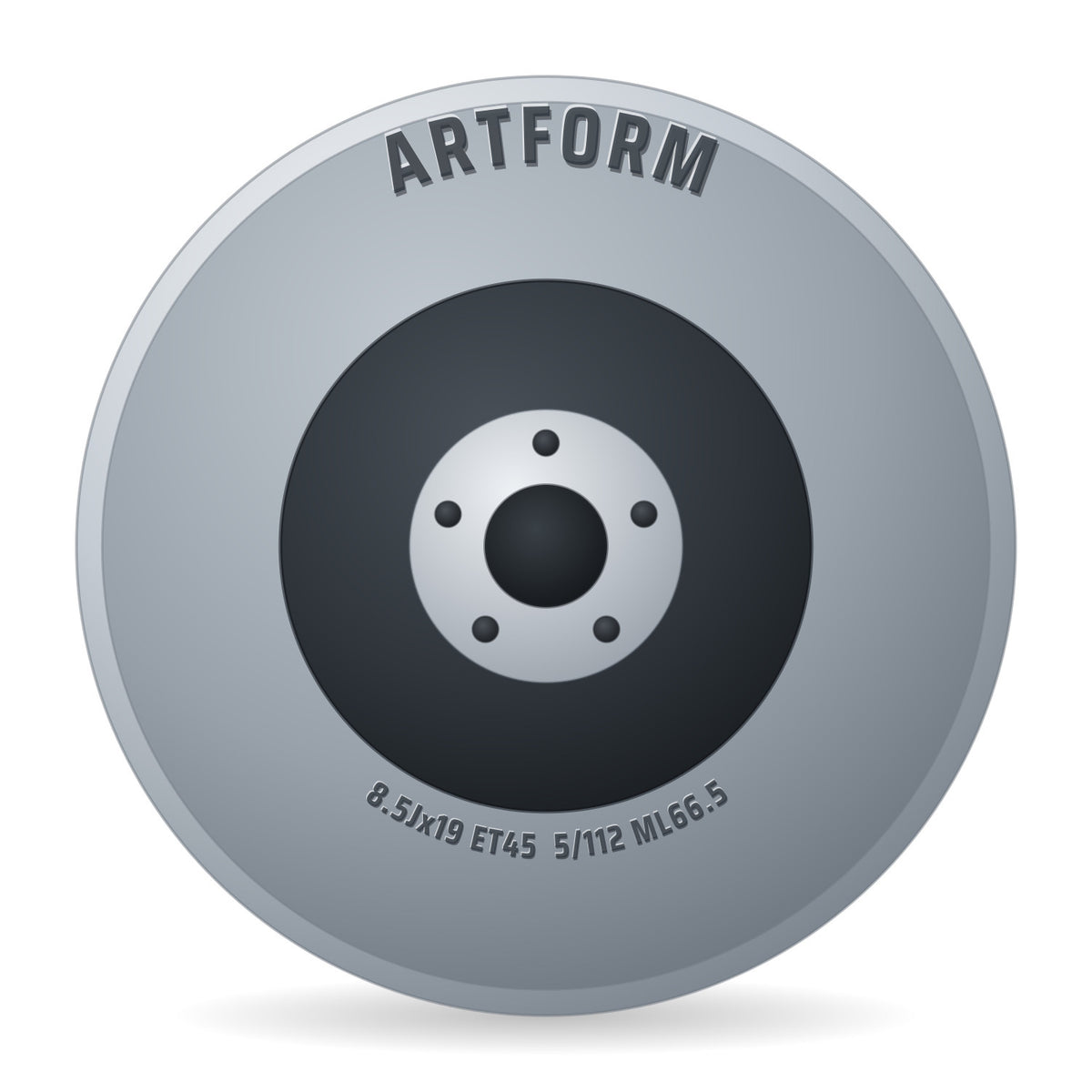 ArtForm AF-802 high gloss silver Alufelge 8.5x19 Zoll ET45 LK 5x112 ML66.5