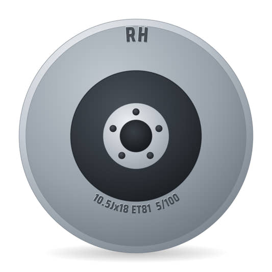 RH Alurad AL CUP 64.1 Silber/horn Hochgl.pol. Felge 10.5x18 Zoll ET81 LK 5x100