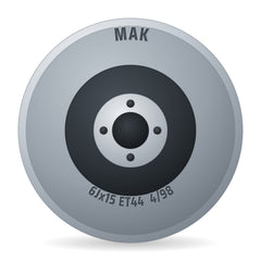 Mak F6050ccsi44a3x 6.0Jx15 schwarz/silber DOT: Felge 6x15 Zoll ET44 LK 4x98