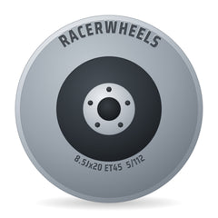 RacerWheels Pulse Schwarz Verblendung Poliert Racer Felge 8.5x20 Zoll ET45 LK 5x112