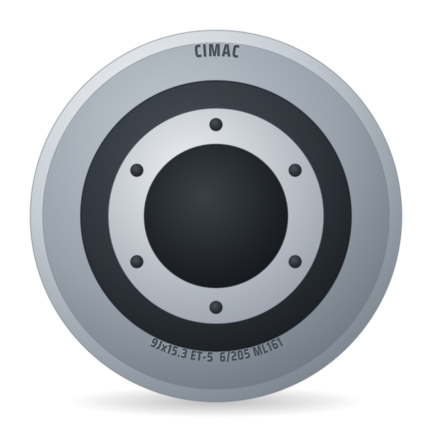 Cimac Stahlfelge 9.00x15.3 Zoll 6/205/161 ET-5 A153995 A2 ALV Silber